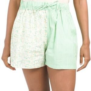 NWT AVEC LES FILLES Mix Pattern Cotton Poplin Shorts. Size M